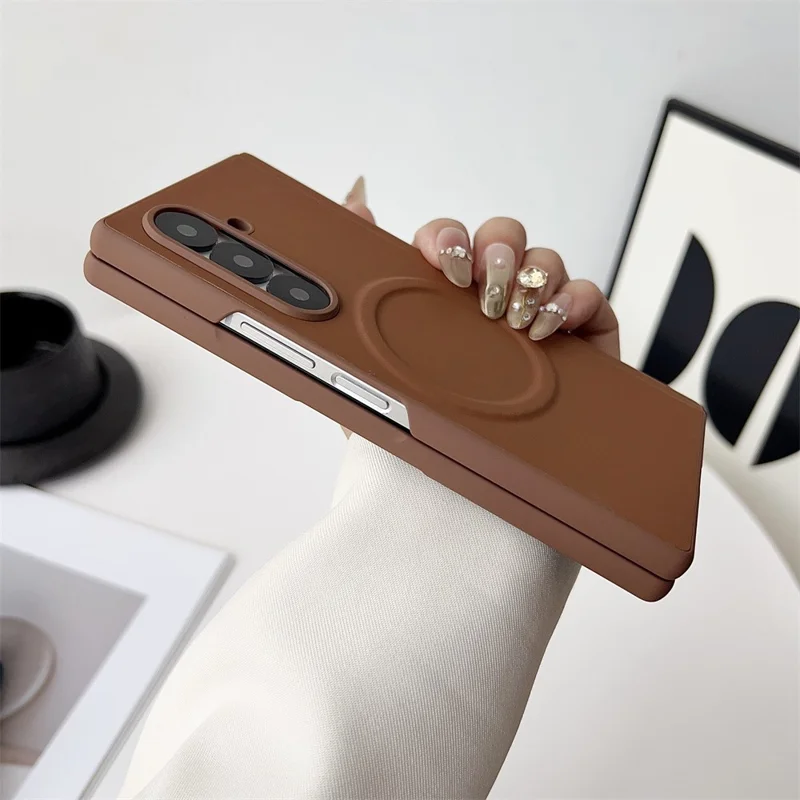 For Samsung Galaxy Z Fold8 Magnetisk Case PU Læder + PC Beskyttende Telefon Cover - Brun