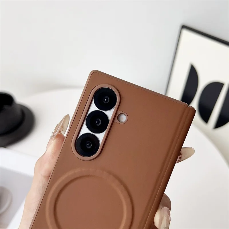 For Samsung Galaxy Z Fold8 Magnetisk Case PU Læder + PC Beskyttende Telefon Cover - Brun