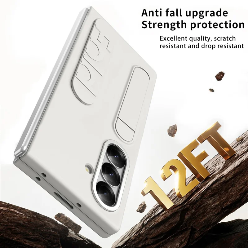 Til Samsung Galaxy Z Fold8 Hylse med Kortlomme, Standfod og Håndtagsystem - Hvide
