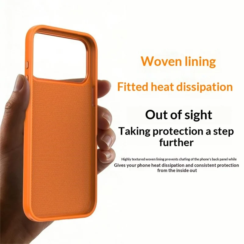 For iPhone 17 Pro Magnetic Case Woven Tech Fabric + TPU + PC Shockproof Protective Cover - Orange