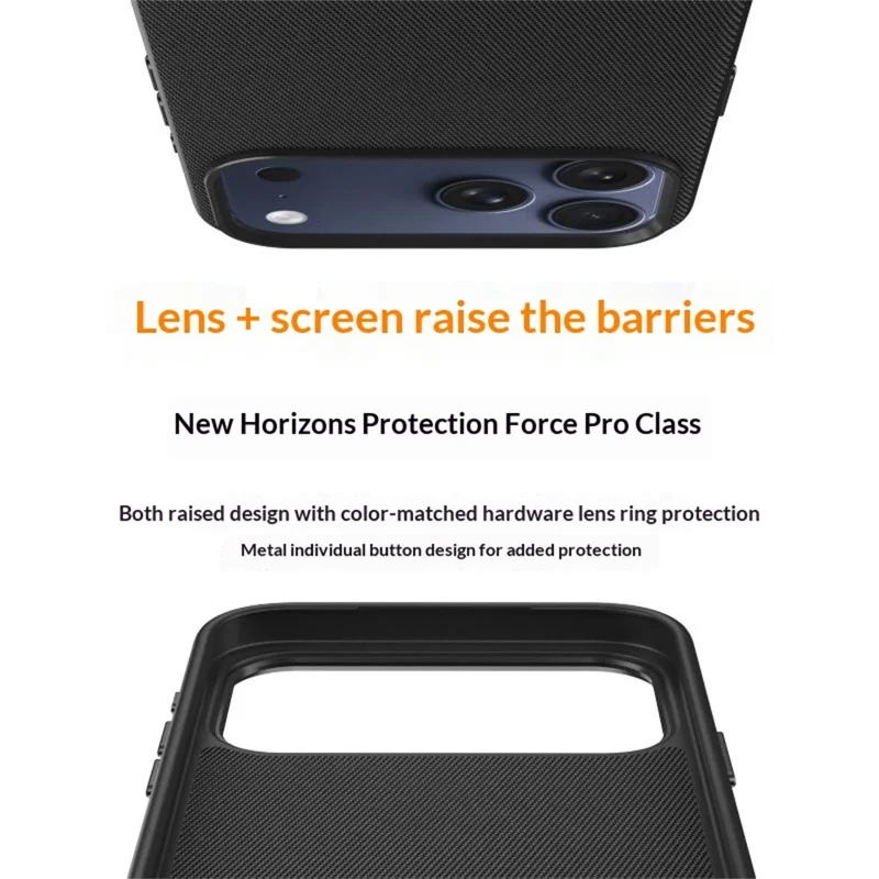 For iPhone 17 Pro Magnetic Case Woven Tech Fabric + TPU + PC Shockproof Protective Cover - Orange