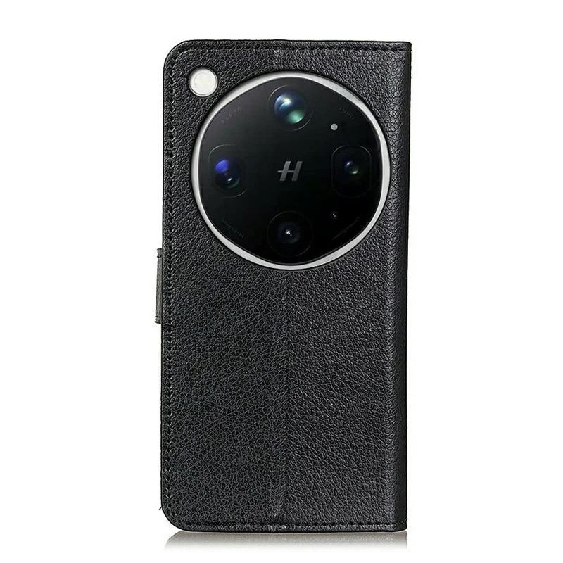 Für Oppo Find X9 Ultra 5G Brieftaschenhülle PU-Leder-Handyhülle mit Litschi-Struktur - Schwarz