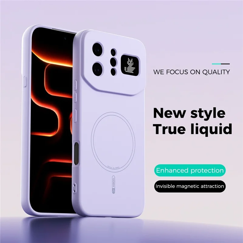 ABEEL Magnetic Case For Infinix Note 60 Ultra 5G Skin Touch Liquid Silicone Phone Back Cover - Purple