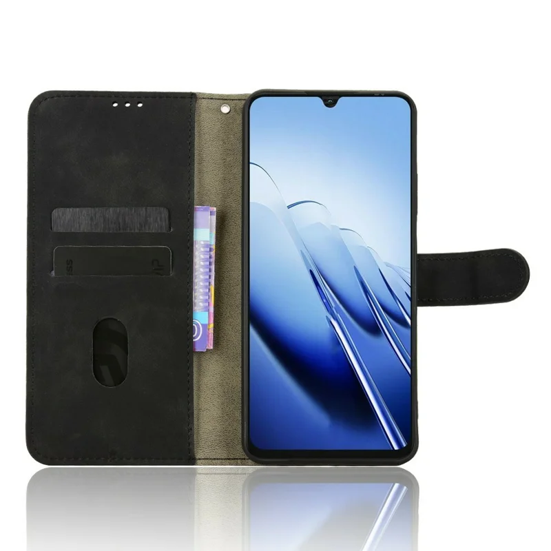 Futera skórzana do Blackview Wave 10, odczuwalna dla skóry, antyuderzeniowa z portfelem, uchwytem do podpierania, czarna