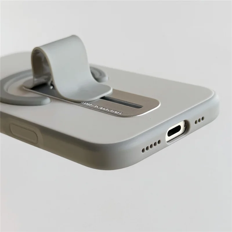For iPhone 17 Magnetic Case 2-in-1 Dual Color Shockproof Cover with Sliding Hidden Stand Compatible with Magsafe - Orange