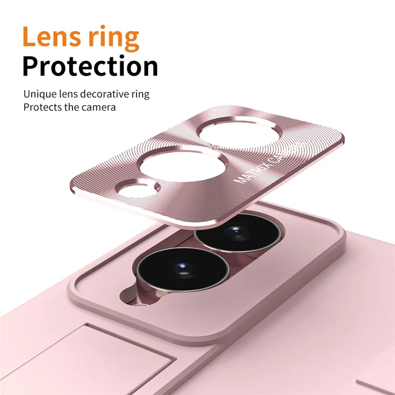 Cover per Samsung Galaxy Z Fold 8, custodia rigida con supporto, cinturino da polso, scomparto per penna stilo - Rosa