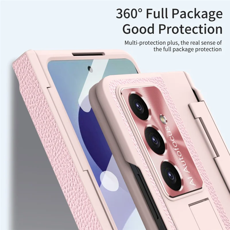 For Samsung Galaxy Z Fold8 Ultra Case Leather + PC Full Protective Phone Cover Cover with Screen Protector - Pink