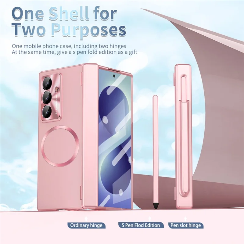 For Samsung Galaxy Z Fold8 Magnetisk Case Hård PC Telefonbeskyttelse - Rosenød