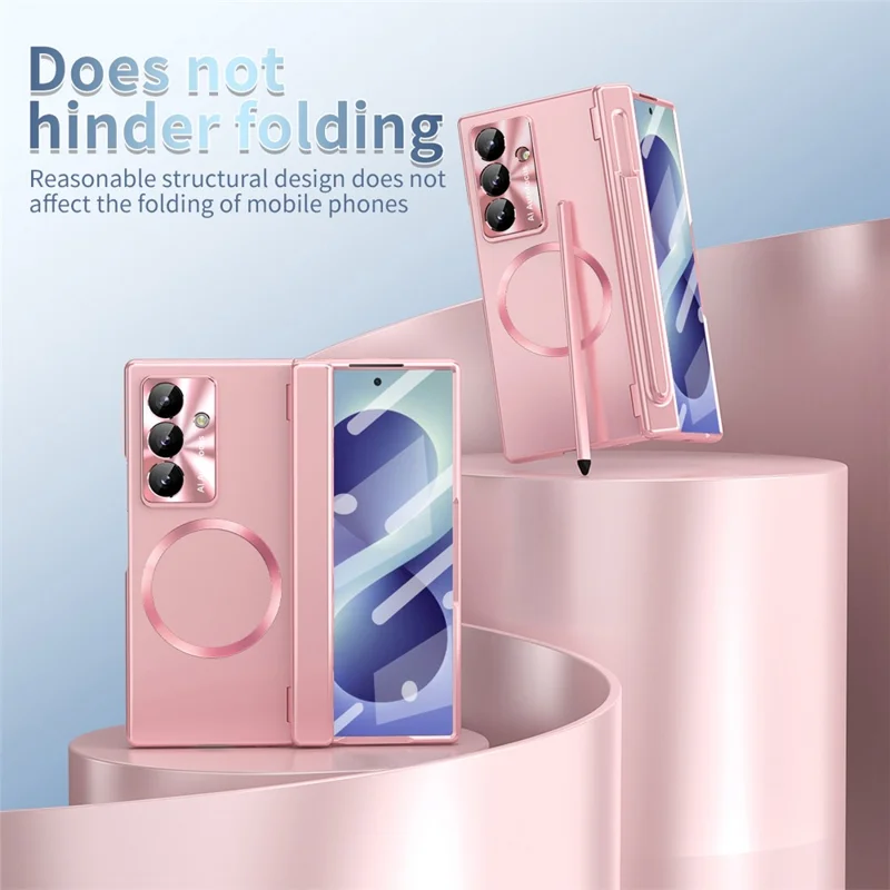 For Samsung Galaxy Z Fold8 Magnetisk Case Hård PC Telefonbeskyttelse - Rosenød