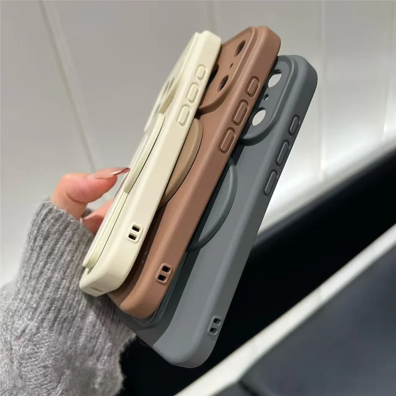 YCADEN pour iPhone 17 Pro Max étui magnétique avec support intégré coque de protection en TPU - Vert herbe