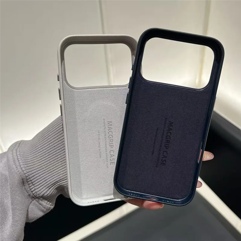 For iPhone 17 Pro Magnetic Case Finger Holder Kickstand PU Leather + PC Phone Cover - Orange