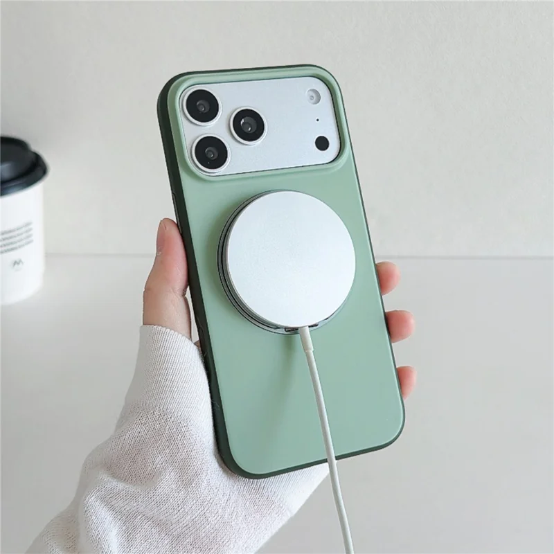 For iPhone 17 Pro Max Magnetic Case 2-in-1 Dual Color Shockproof Cover with 360° Rotating Ring Kickstand - Orange