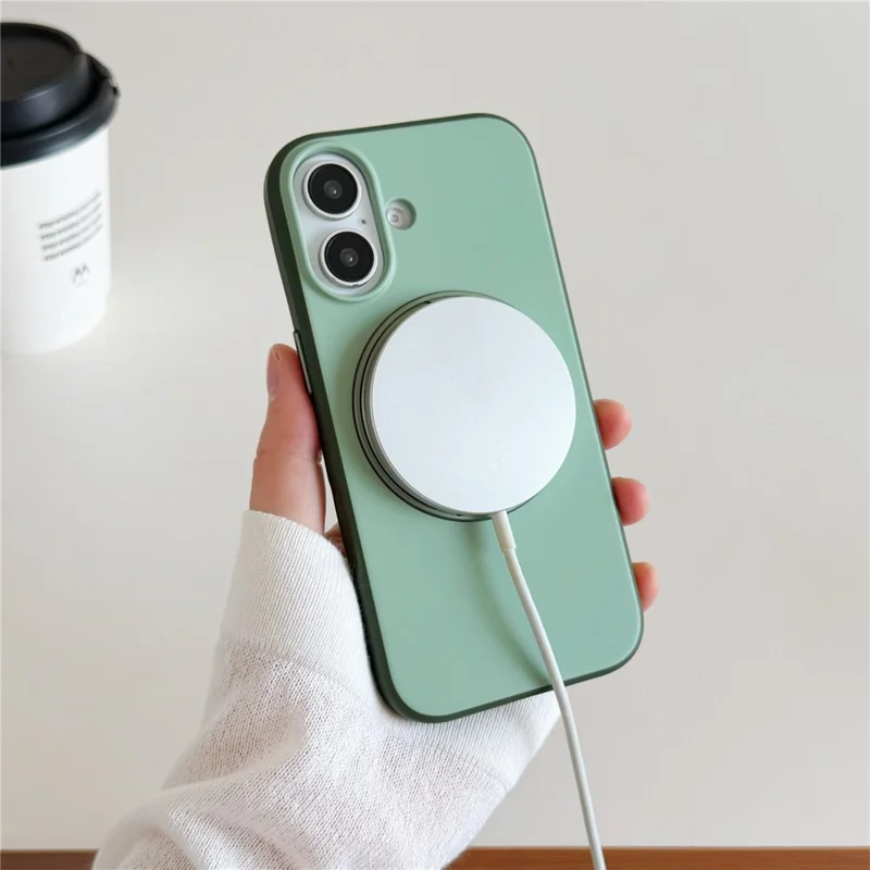 For iPhone 17 Magnetic Case 2-in-1 Dual Color Shockproof Cover with 360° Rotating Ring Kickstand - Orange