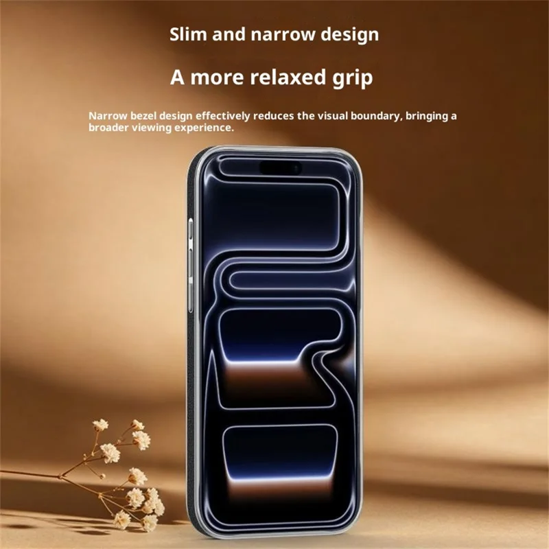 For iPhone 17 Pro Magnetic Case Leather Coated PC + TPU Heat Dissipation Phone Back Cover - Black