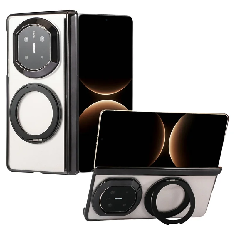 Funda para Huawei Mate X7 con Soporte Giratorio Magnético, Funda Transparente PC - Negro