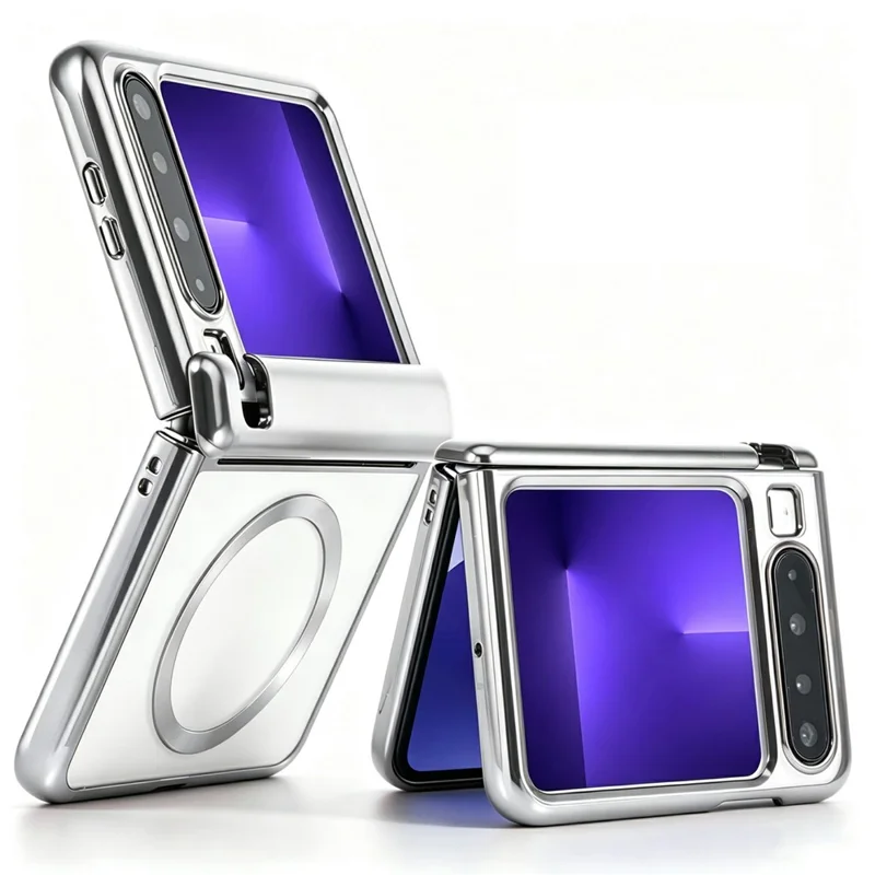 Capa Transparente com Suporte de Anel Rotativo Magnético para Huawei Pura X - Prata
