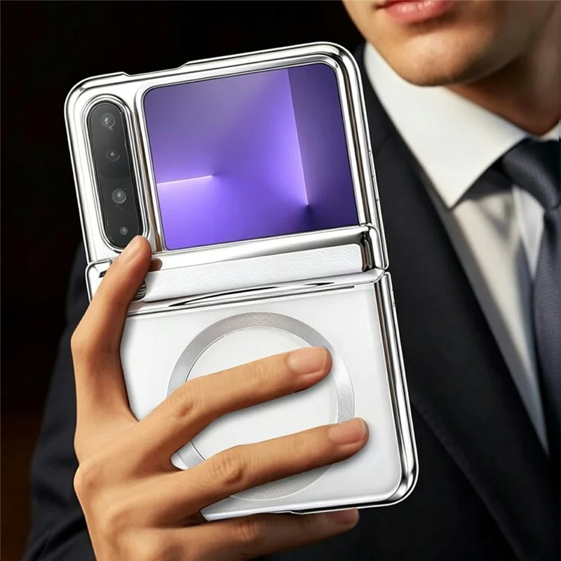 Capa Transparente com Suporte de Anel Rotativo Magnético para Huawei Pura X - Prata