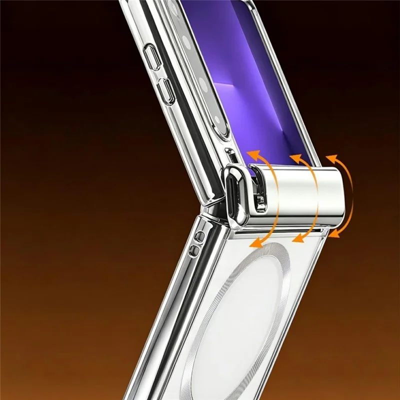 Capa Transparente com Suporte de Anel Rotativo Magnético para Huawei Pura X - Prata