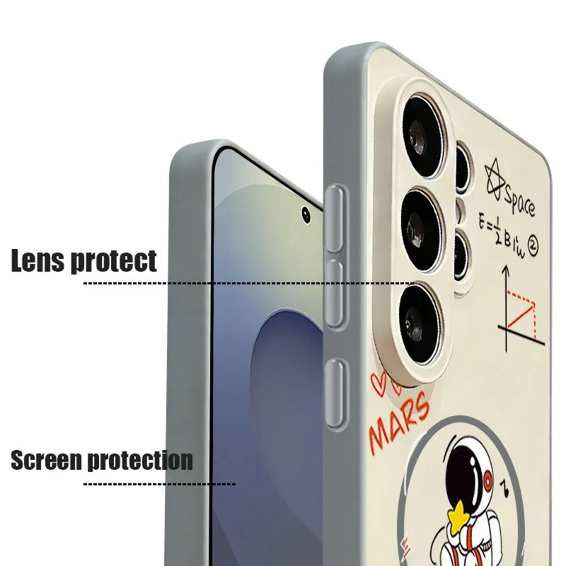 For Samsung Galaxy S25 Ultra Magnetic Case Cute Astronaut Pattern Shockproof TPU Phone Cover - Grey / A122G1
