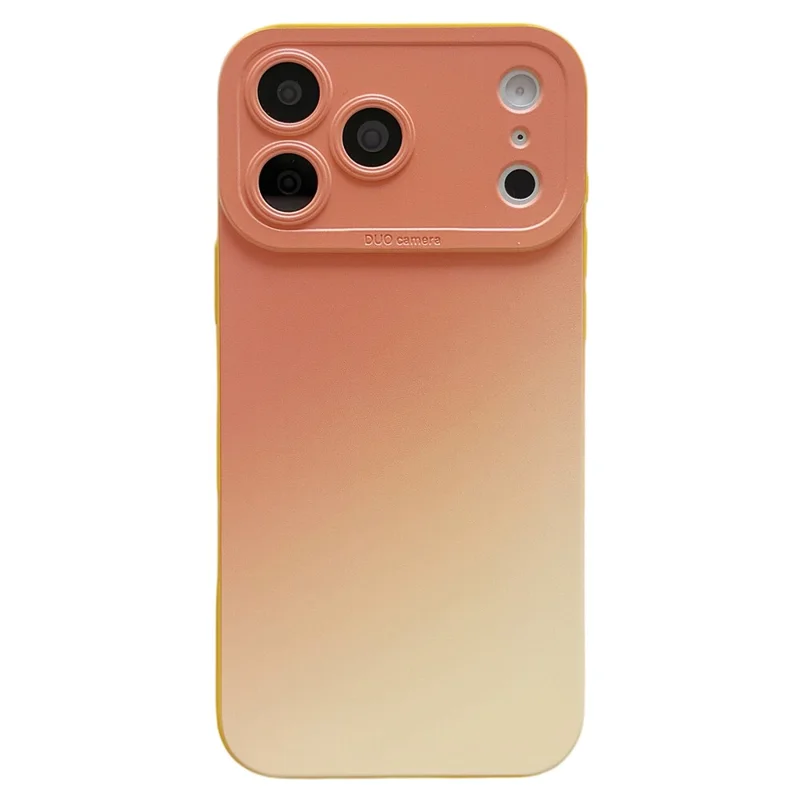 For iPhone 17 Pro Case Precision Cutout Gradient TPU Shockproof Protective Phone Cover - Orange Yellow