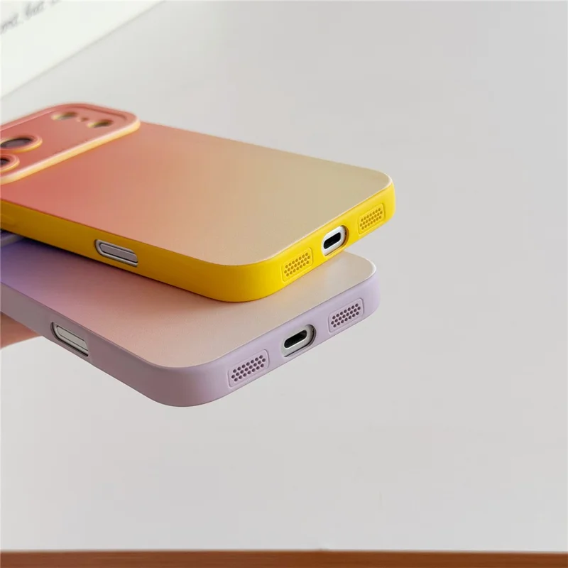 For iPhone 17 Pro Case Precision Cutout Gradient TPU Shockproof Protective Phone Cover - Orange Yellow
