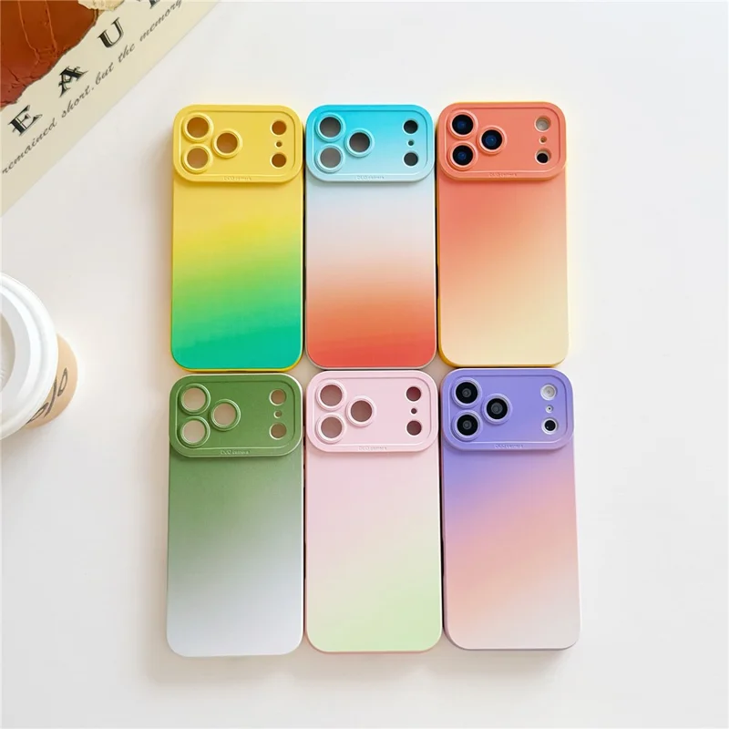 For iPhone 17 Pro Case Precision Cutout Gradient TPU Shockproof Protective Phone Cover - Orange Yellow