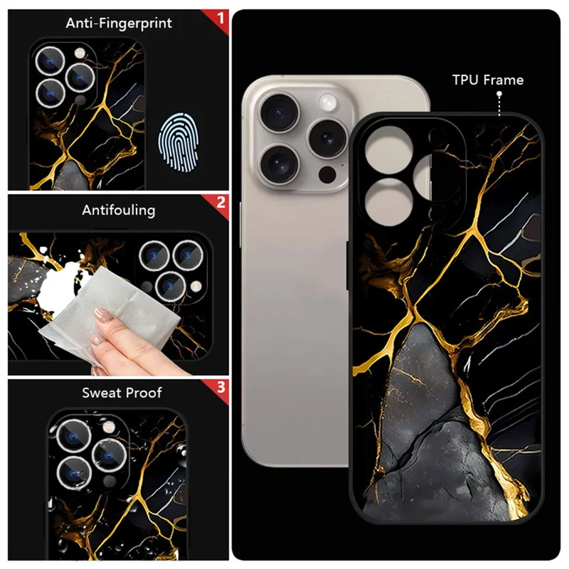 For iPhone 17 Pro Max Case Marble Pattern Liquid Silicone Straight Edge Protective Phone Cover - B194B4 / Antique White