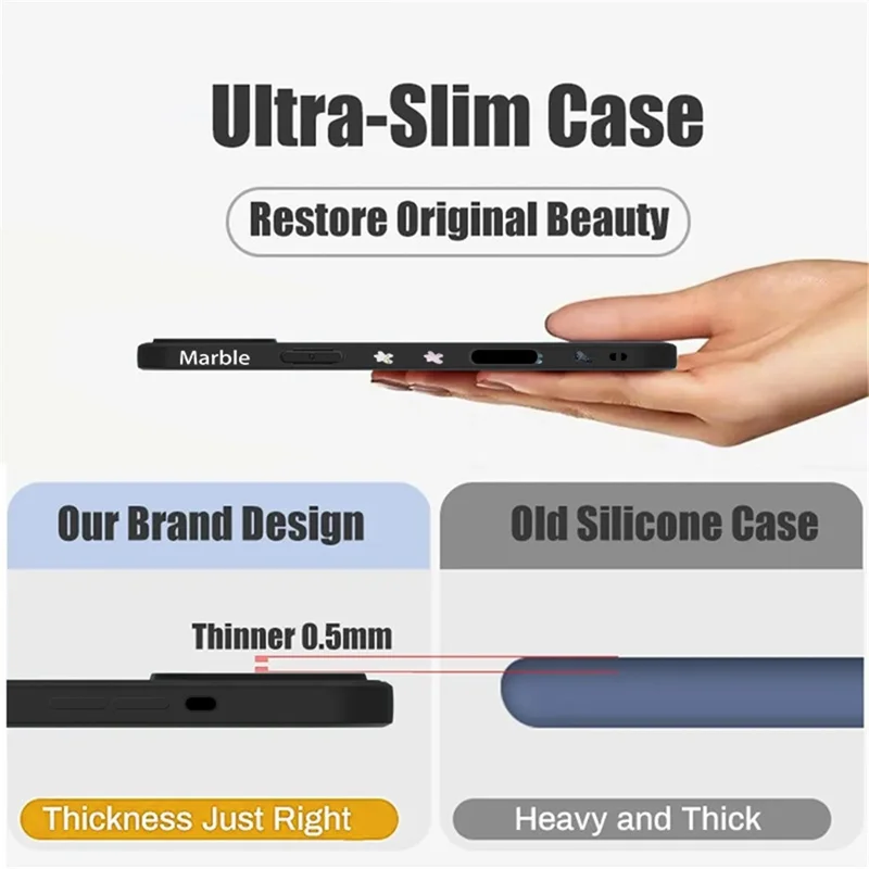 For iPhone 17 Pro Max Case Marble Pattern Liquid Silicone Straight Edge Protective Phone Cover - B194B4 / Antique White