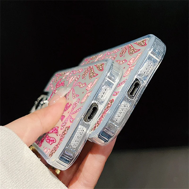 For iPhone 17 Pro Max Case Bow Pattern UV Printing Soft TPU Phone Cover with Camera Lens Frame - B118TR