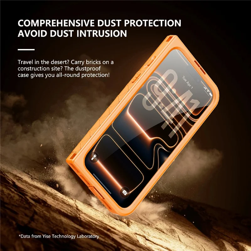 SHELLBOX for iPhone 17 Pro Waterproof Case IP68 2m Shockproof Phone Cover with Strap - Orange