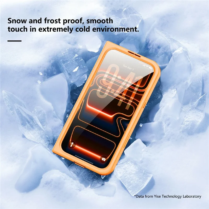 SHELLBOX for iPhone 17 Pro Waterproof Case IP68 2m Shockproof Phone Cover with Strap - Orange