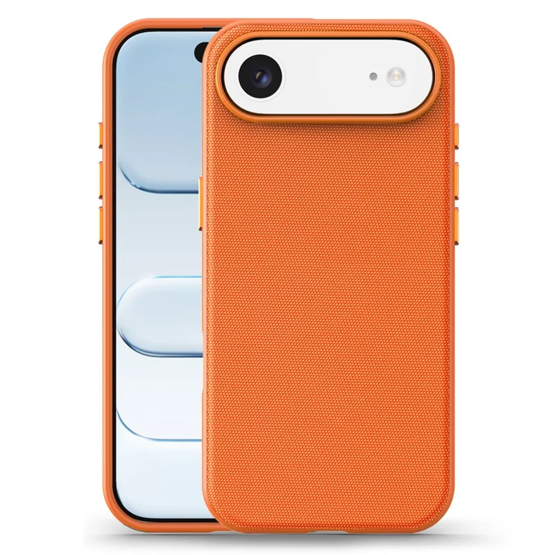 For iPhone Air Magnetic Case Tech Fabric Coated TPU + PC Anti-Drop Phone Cover - Orange