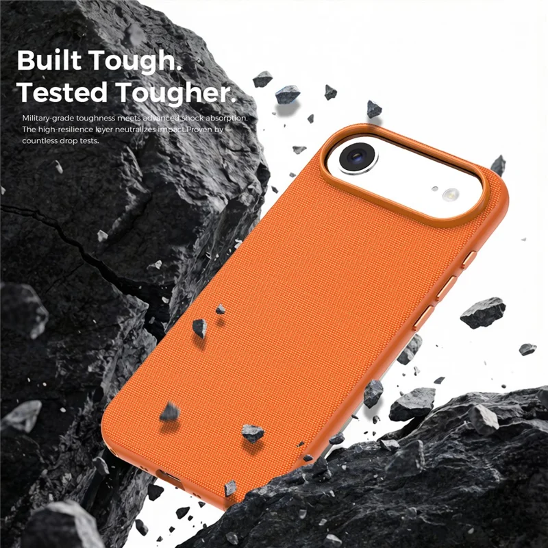 For iPhone Air Magnetic Case Tech Fabric Coated TPU + PC Anti-Drop Phone Cover - Orange