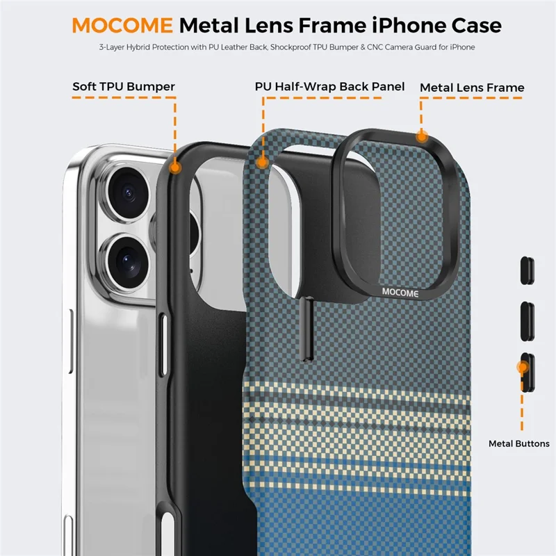 For iPhone 16 Pro Max Magnetic Case Gradient Rainbow Leather Coated TPU + PC Hybrid Shockproof Cover - Sapphire