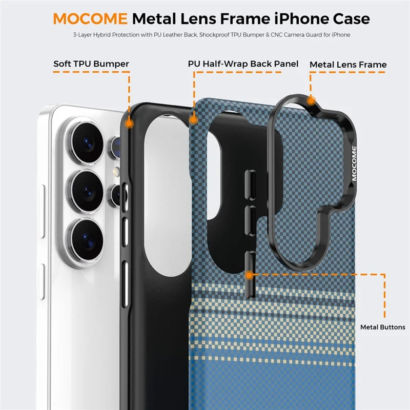 For Samsung Galaxy S26 Ultra Magnetic Case Gradient Rainbow Leather Coated TPU + PC Hybrid Shockproof Cover - Sapphire