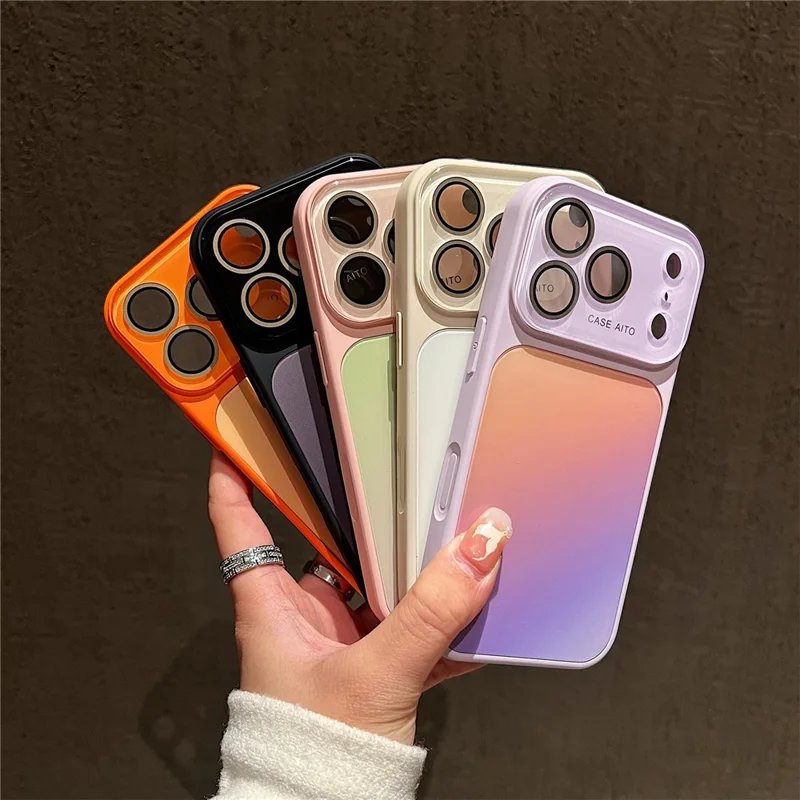 For iPhone 17 Pro Max Case Gradient TPU + PC Precise Cutout Protective Phone Cover with Lens Film - Orange Yellow