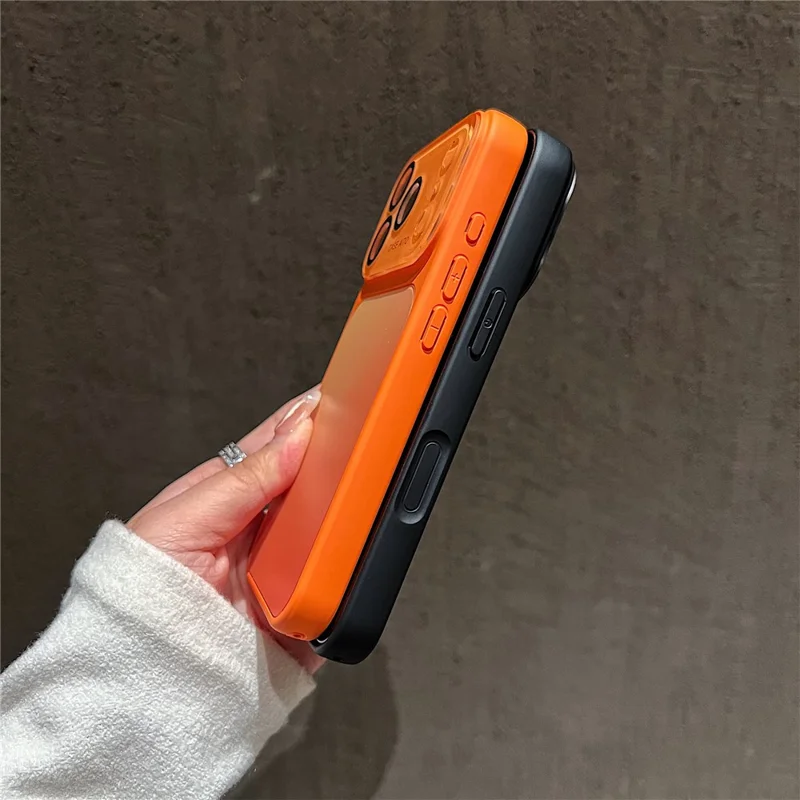 For iPhone 17 Pro Max Magnetic Case Gradient TPU + PC Precise Cutout Phone Cover with Lens Film - Orange Yellow