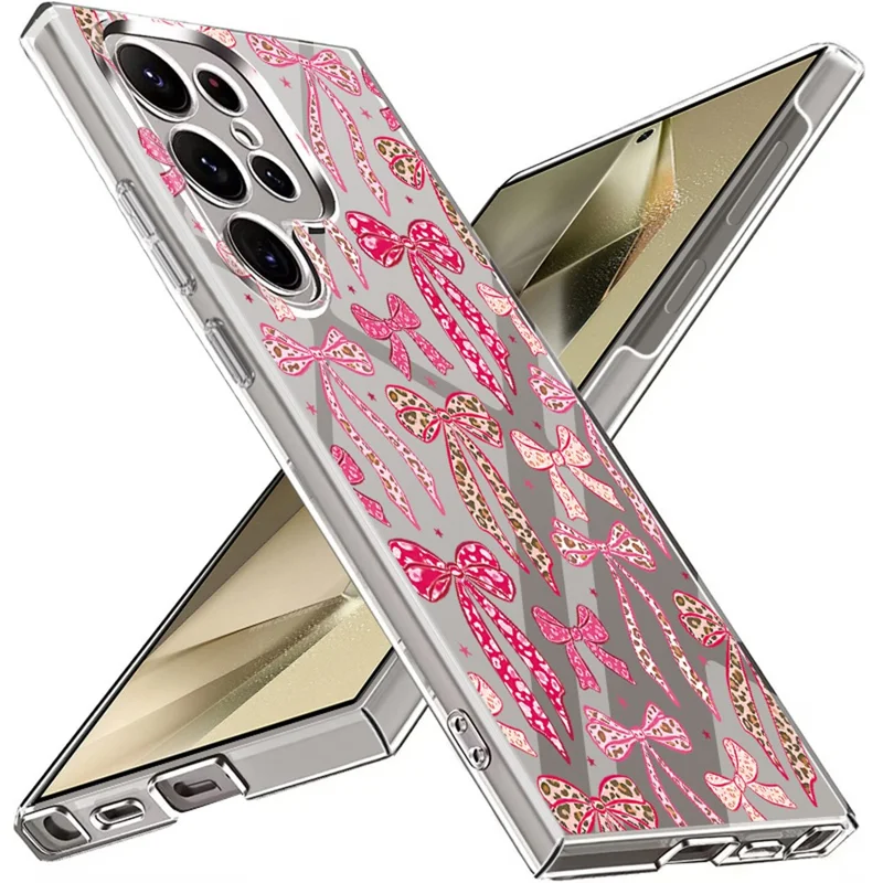 For Samsung Galaxy S26 Ultra Case UV Printed Bow Pattern Hard PC Protective Phone Cover - GB118TRGM