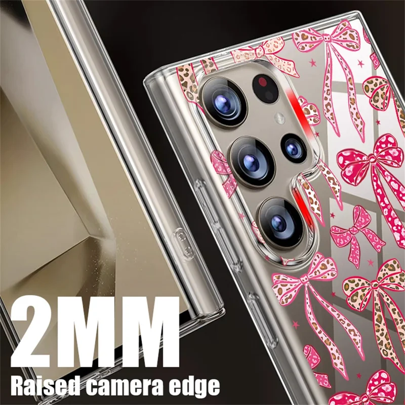 For Samsung Galaxy S26 Ultra Case UV Printed Bow Pattern Hard PC Protective Phone Cover - GB118TRGM