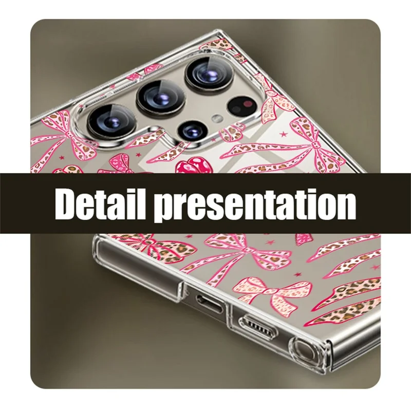 For Samsung Galaxy S26 Ultra Case UV Printed Bow Pattern Hard PC Protective Phone Cover - GB118TRGM