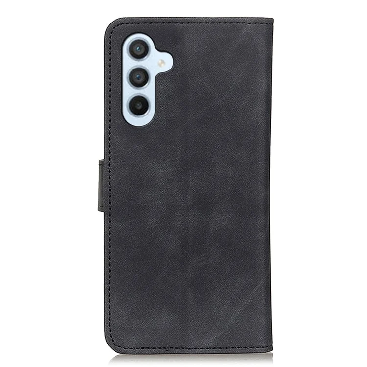 KHAZNEH Per Samsung Galaxy A34 5G Custodia per telefono in pelle PU con texture retrò, portafoglio, supporto, interno in TPU, antigraffio - Nero