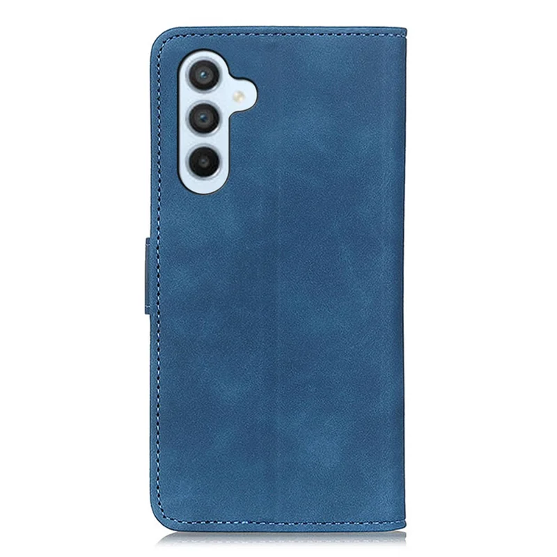 KHAZNEH Para Samsung Galaxy A34 5G Capa de telefone com carteira de couro PU textura retrô - Azul