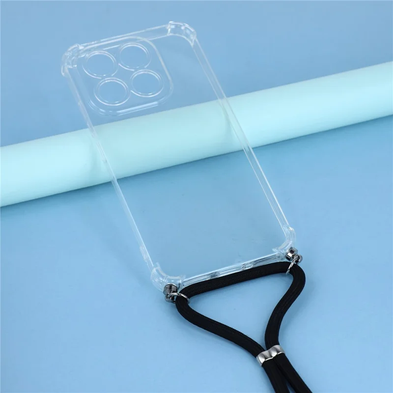 For Xiaomi 17 Max Case Reinforced Corner TPU Clear Phone Cover with Lanyard