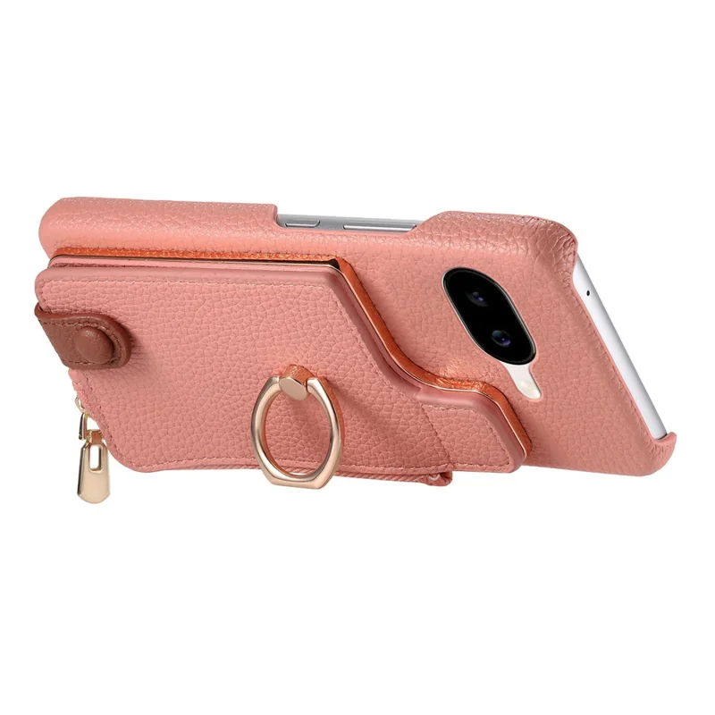 For Google Pixel 10a Case RFID Blocking Phone Wallet Cover Supports Magnetic Car Holder - Pink