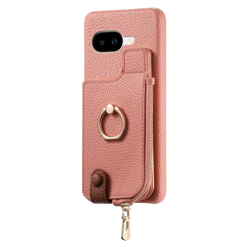 For Google Pixel 10a Case RFID Blocking Phone Wallet Cover Supports Magnetic Car Holder - Pink