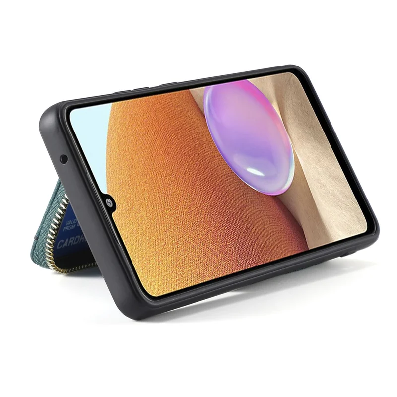 Funda trasera de cuero PU para Google Pixel 10a con soporte para tarjetas con cremallera y correa larga - Verde