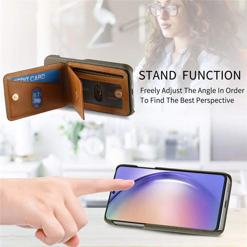 For Google Pixel 10a Case with Mirror Card Holder RFID Blocking Litchi Texture PU PC Phone Back Cover - Midnight Green