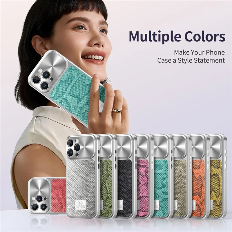 For iPhone 16 Pro Max Magnetic Case Snake Pattern Anti-Scratch PU Leather + PC + TPU Phone Cover - Blue