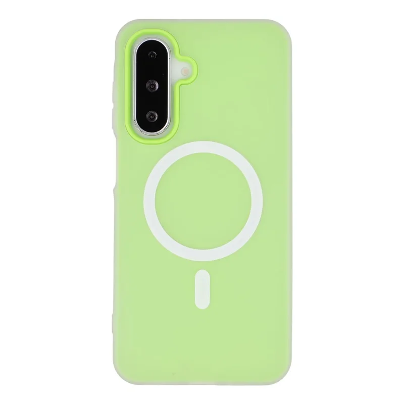 For Samsung Galaxy A57 5G Magnetic Case PC + TPU Frosted Phone Cover - Green