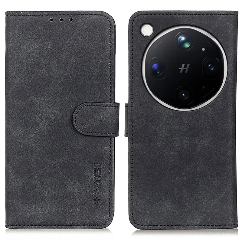 KHAZNEH Capa para Oppo Find X9 Ultra 5G em Pele Sintética Vintage Retro - Preto
